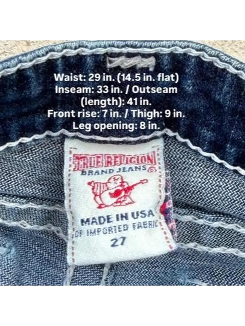 True Religion Bootcut Billy Big T Jeans Mens 29x33 (Tag 27) Made In USA VTG Y2K